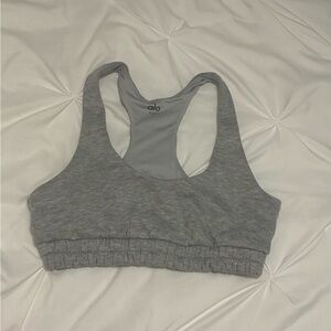 Alo Yoga Scoop Neck Sports Bra Grey Size Small